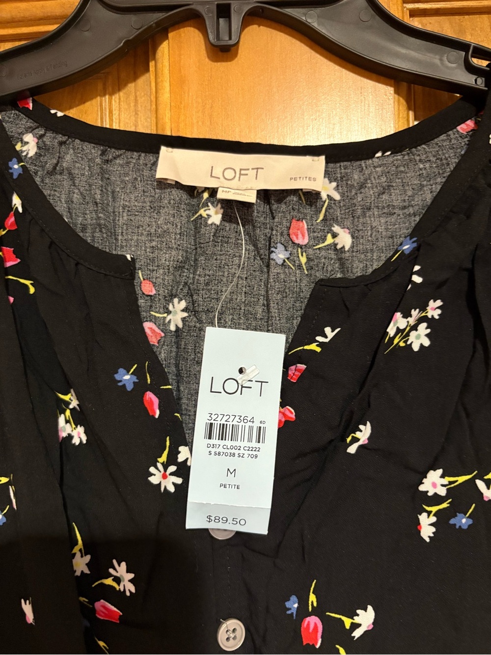Black Floral Button-Front Dress - Picture 3 of 4